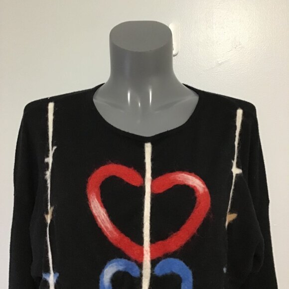 Gabby Isabella Crew Neck Multi Colour Heart Motif Sweater Size XL - Picture 2 of 12